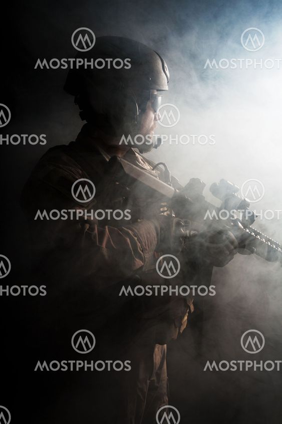 Bearded special forces soldier