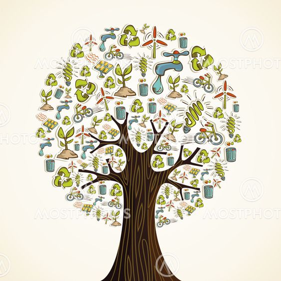 Go Green icons tree