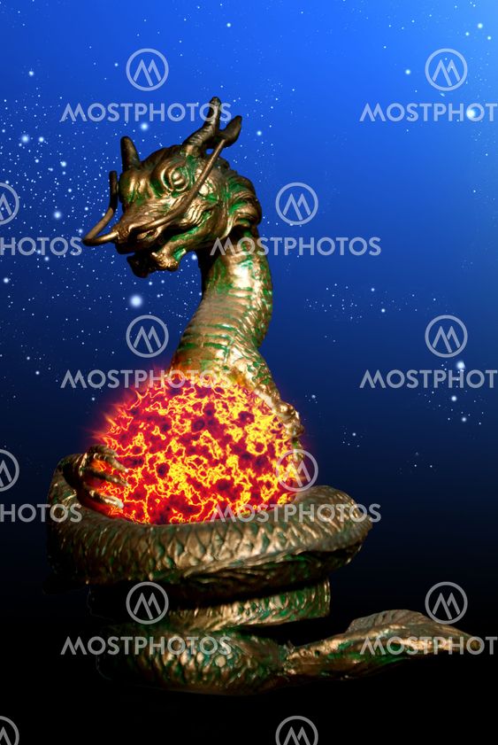 Dragon rolled the sun in the space