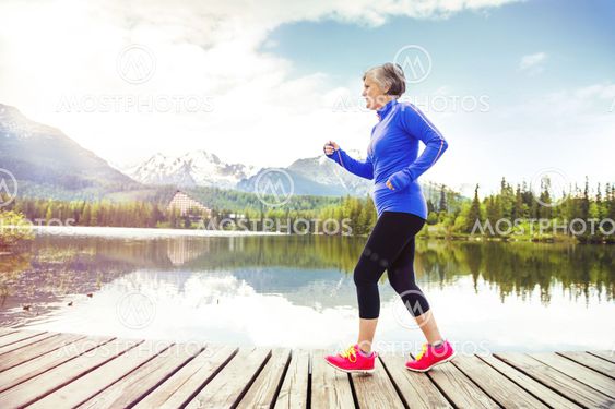 Senior woman running