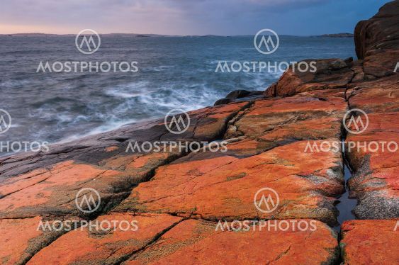 Coastal scenery at dusk, Sweden