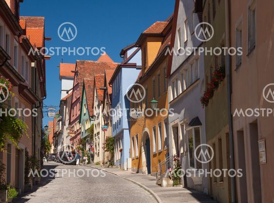 Alley Schmiedgasse in Rothenburg ob der Tauber