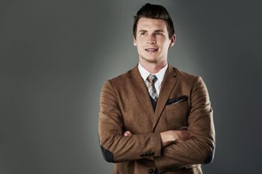 Professional, businessman or thinking with fashion for...