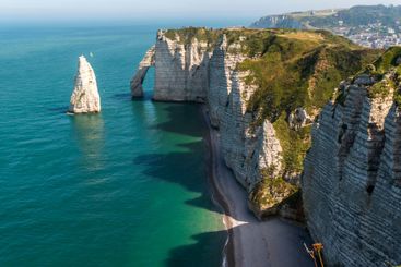Beautiful seaside landscape of cliffs on the Normandy...