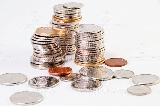 Stacks of Canadian Coins