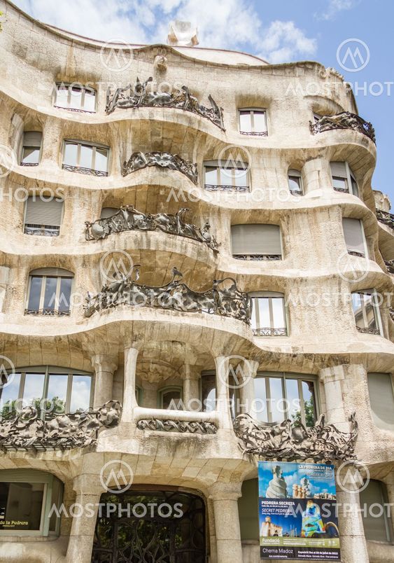 The Casa Mila, better known as La Pedrera, in Barcelona,...