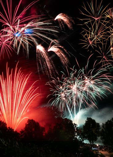 Firework display at a festival