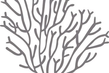 Stylized gray coral featuring numerous branching...