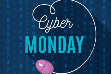 Flat design cyber monday banner