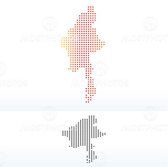 Map of Republic the Union Myanmar with Dot Pattern