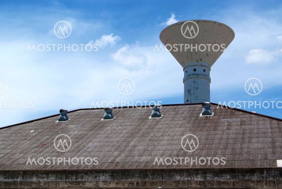 The air vent on the roof of the factory and Water Tower.