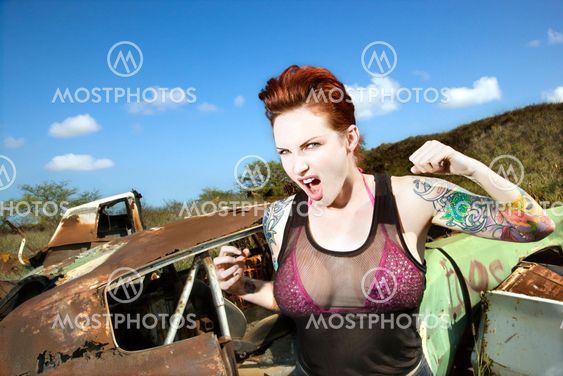 Sexy tattooed woman.