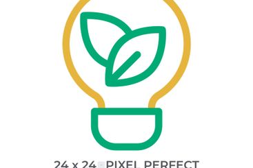 Lightbulb with leaves inside colorful line ui icon