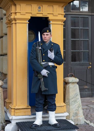 Swedish guardsman guarding the Royal Palace. Stockholm