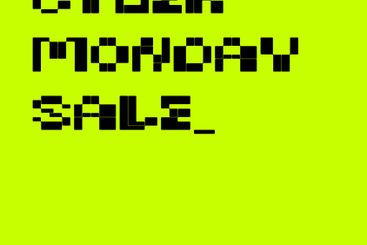 Cyber monday banner in retro arcade video game style....