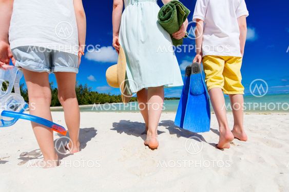 Family on beach vacation