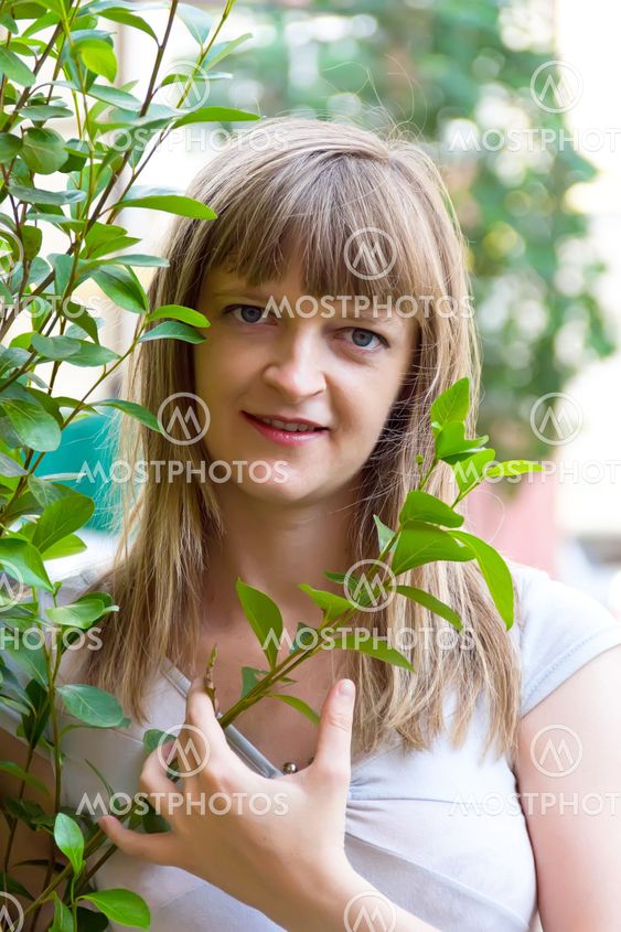 Blond woman with long hair