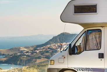 Caravan on coast in France