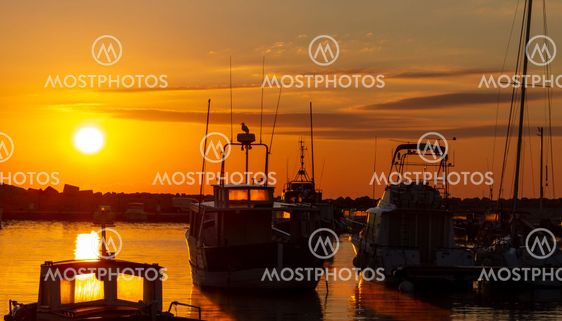 Small marina at sunrise. Port Carro, Marseille, France.