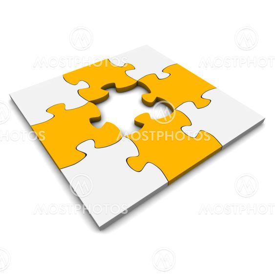 Jigsaw puzzle with missing piece
