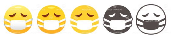 Sad face with medical mask emoji