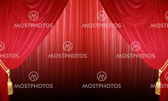 Closed curtain of a theater