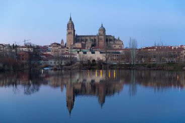Salamanca cathedral at dusk, Spain