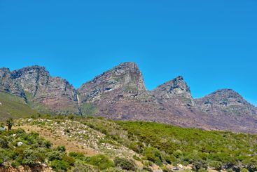 Mountain, nature and blue sky for travel outdoor,...