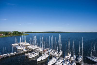 Harbor of Breege on Ruegen Island at Baltic Sea