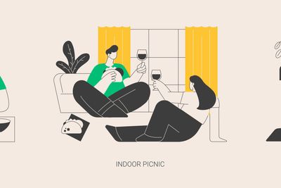 Family fun during quarantine abstract concept vector...