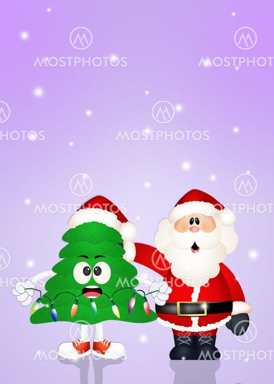 Christmas tree and Santa Claus