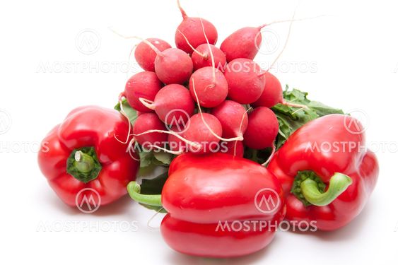 Rød Capsicum med Radise