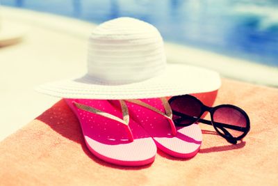 close up of summer accessories