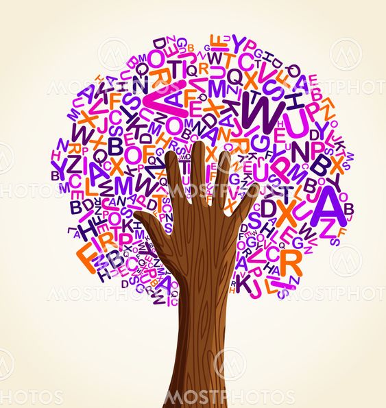 Learn to read at school education concept tree