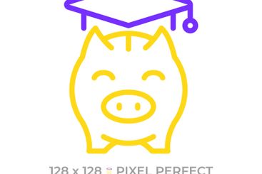 College fund pixel perfect two color line icon