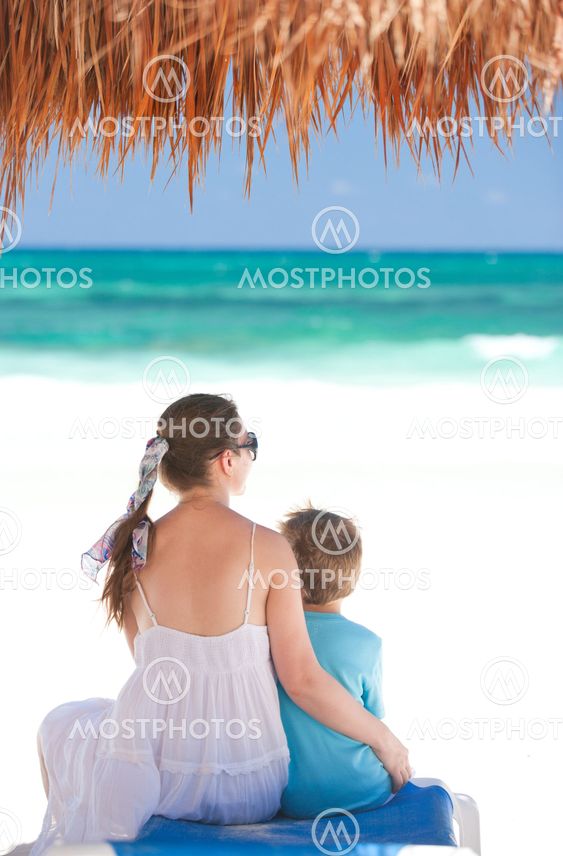 Mother and son on vacation