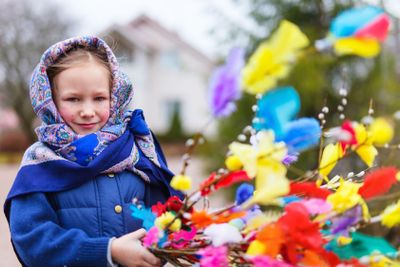 Little girl celebrating Easter