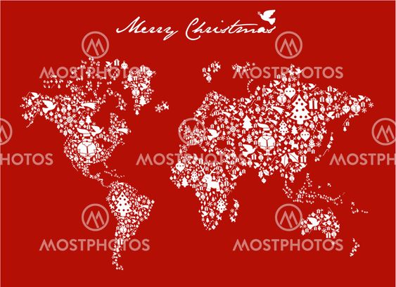 Christmas globe map concept