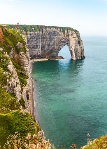 Beautiful seaside landscape of cliffs on the Normandy...