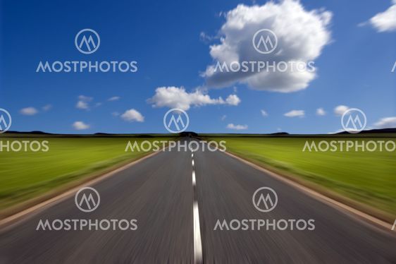 Road with motion blur
