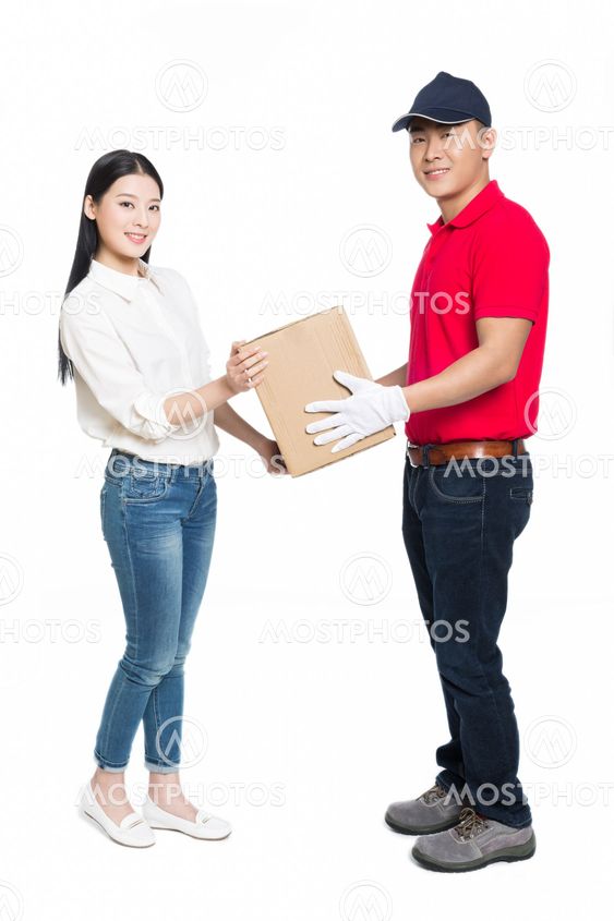 woman receipt of package delivery