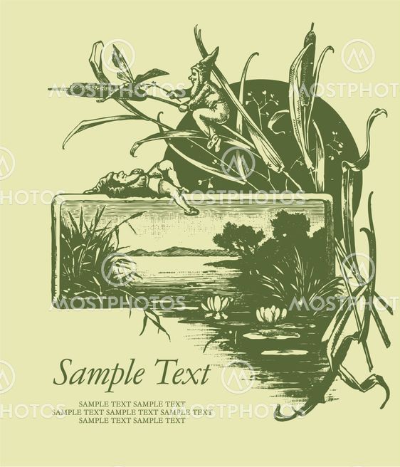 antique card engraving (vector)