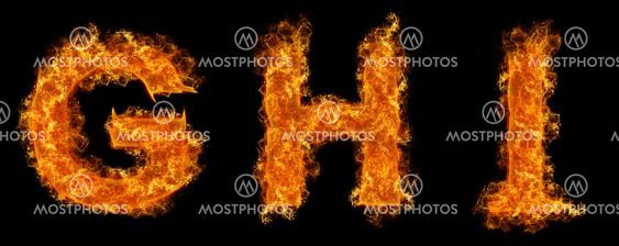 Set of Fire letter G H I
