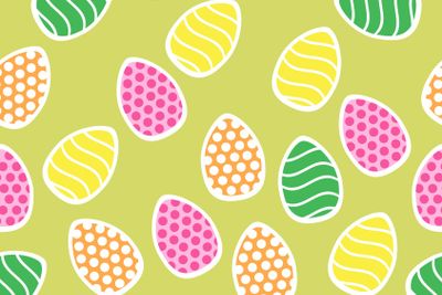 Easter seamless pattern with small holiday eggs