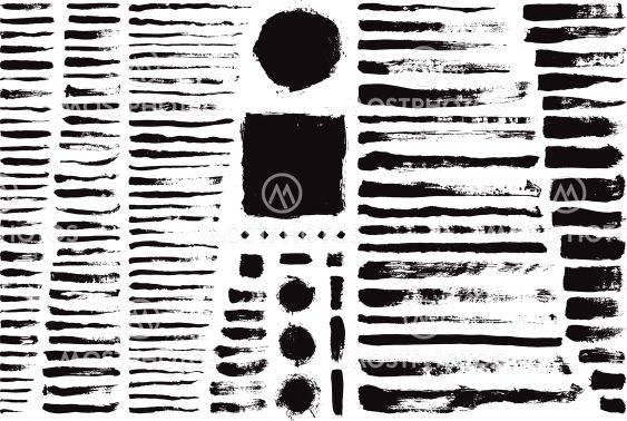 Grunge paint brush stroke lines
