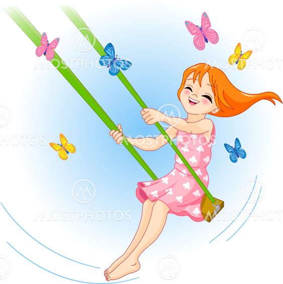 The lovely girl on a swing