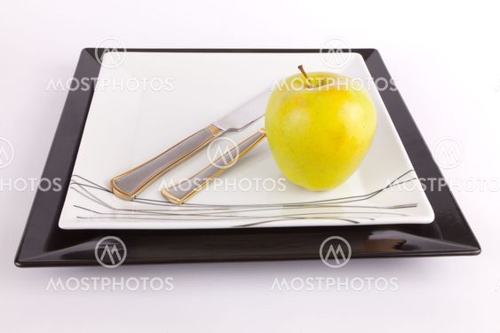 Dish with fork and knife
