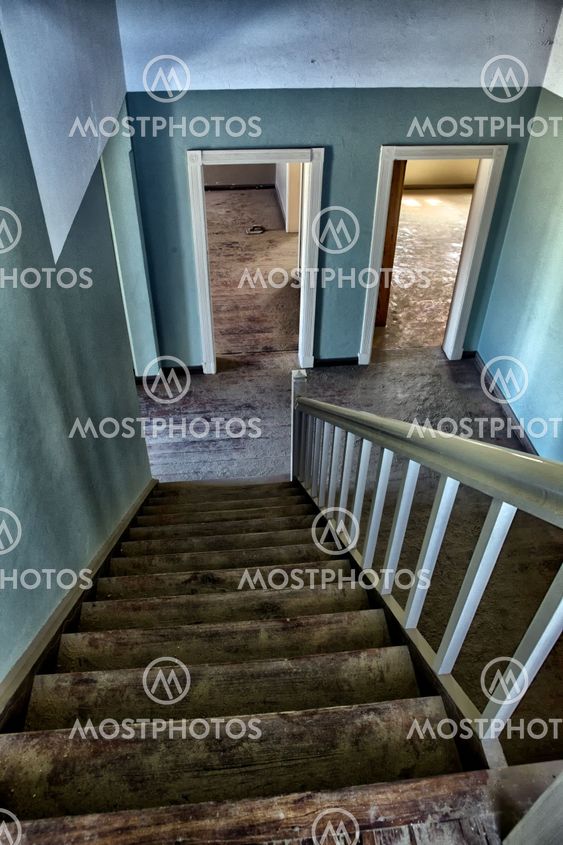 staircase in a ruine at kolmanskop namibia