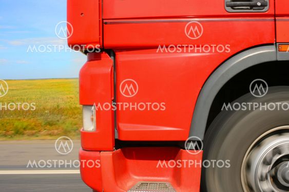 red truck close up