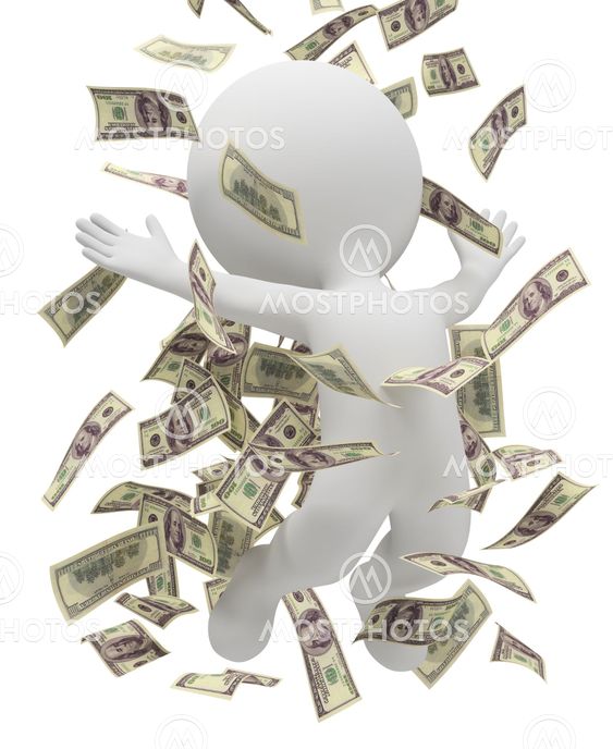 3d small people - money rain